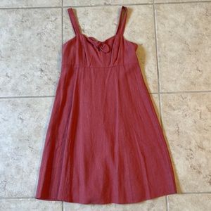 LOFT linen pink A-line dress. Size small.
